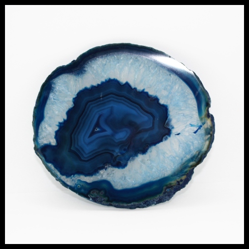 Agate Crystal Slice - Blue Dyed - 15.5cm