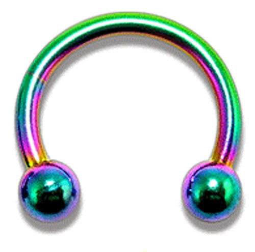 Rainbow Anodised Circular Bar With Ball