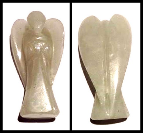 Light Green Aventurine Carved Crystal Angel - 5cm - 20g