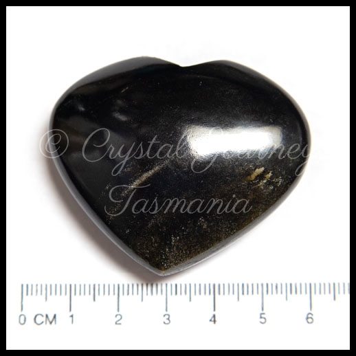 Gold Sheen Obsidian Carved Crystal Heart