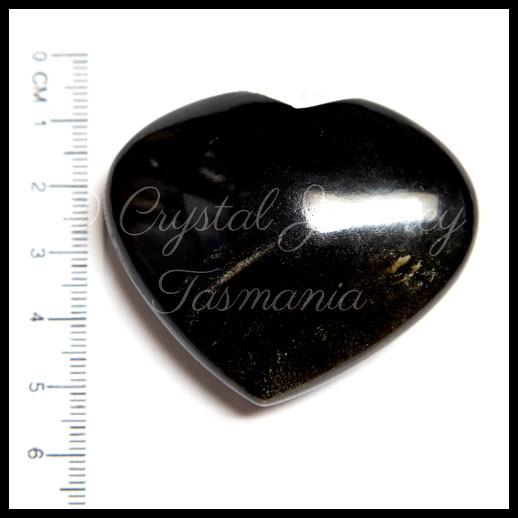 Gold Sheen Obsidian Carved Crystal Heart