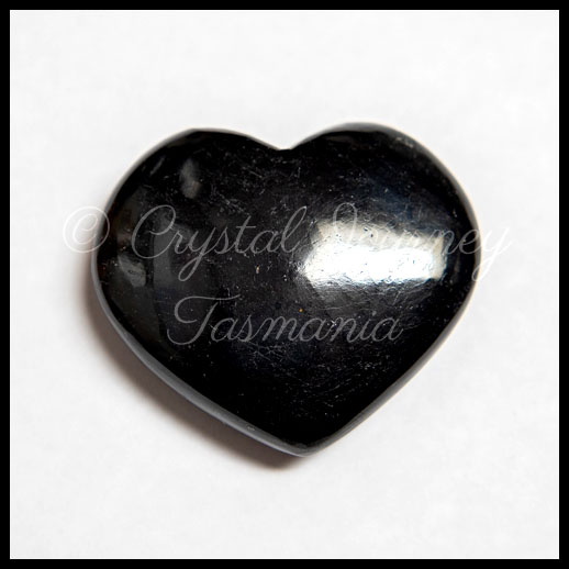 Black Tourmaline Carved Crystal Heart
