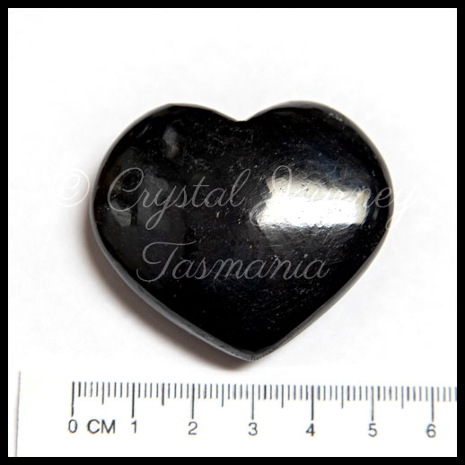 Black Tourmaline Carved Crystal Heart