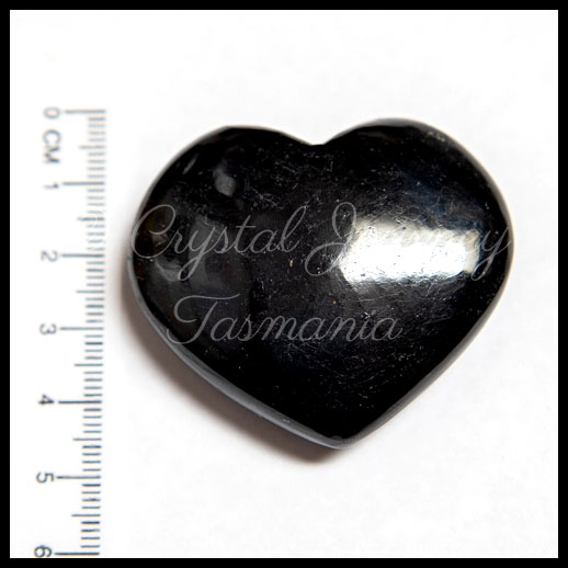 Black Tourmaline Carved Crystal Heart