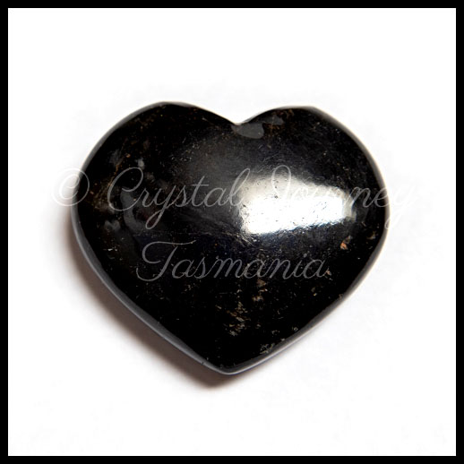 Black Tourmaline Carved Crystal Heart