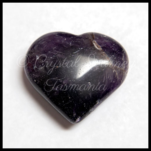 Amethyst Carved Crystal Heart - India