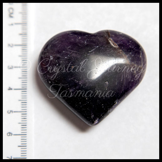 Amethyst Carved Crystal Heart - India