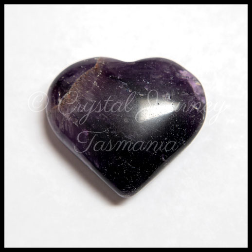 Amethyst Carved Crystal Heart - India