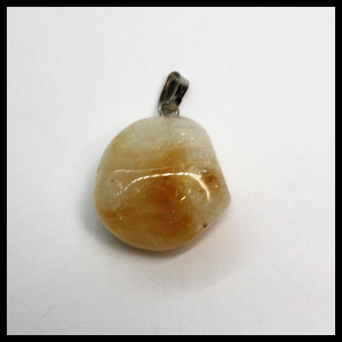 Citrine Crystal Tumbled Stone Pendant