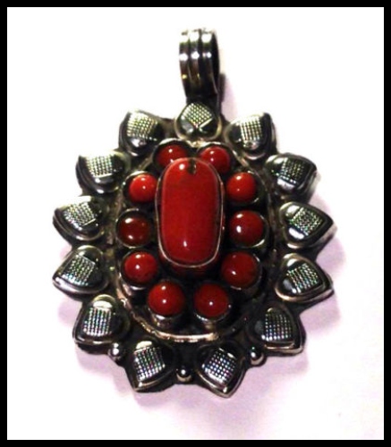 Red Jasper Crystal 925 Silver Pendant