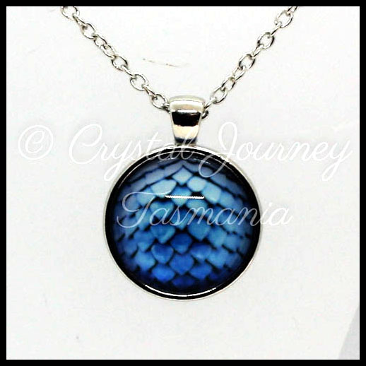 Blue Dragon Egg Pendant Necklace