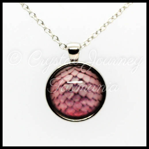 Pink Dragon Egg Pendant Necklace