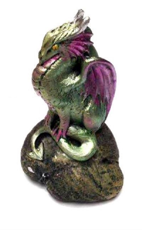 Dragon - Coloured On Rock Resin Ornament Statue