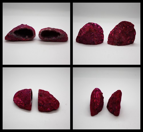 Friendship Caves - Pink Agate Cave/Geode Occo Ocho Pair 50g