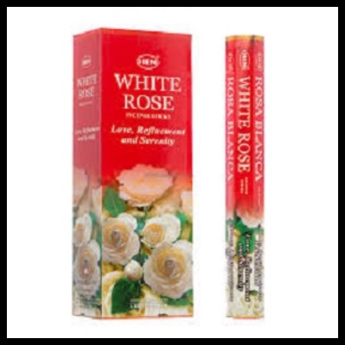 HEM White Rose Incense - 20 Stick Hex Packet