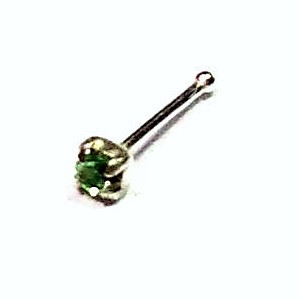 Peridot Rhinestone Nose Stud/Pin Ball End