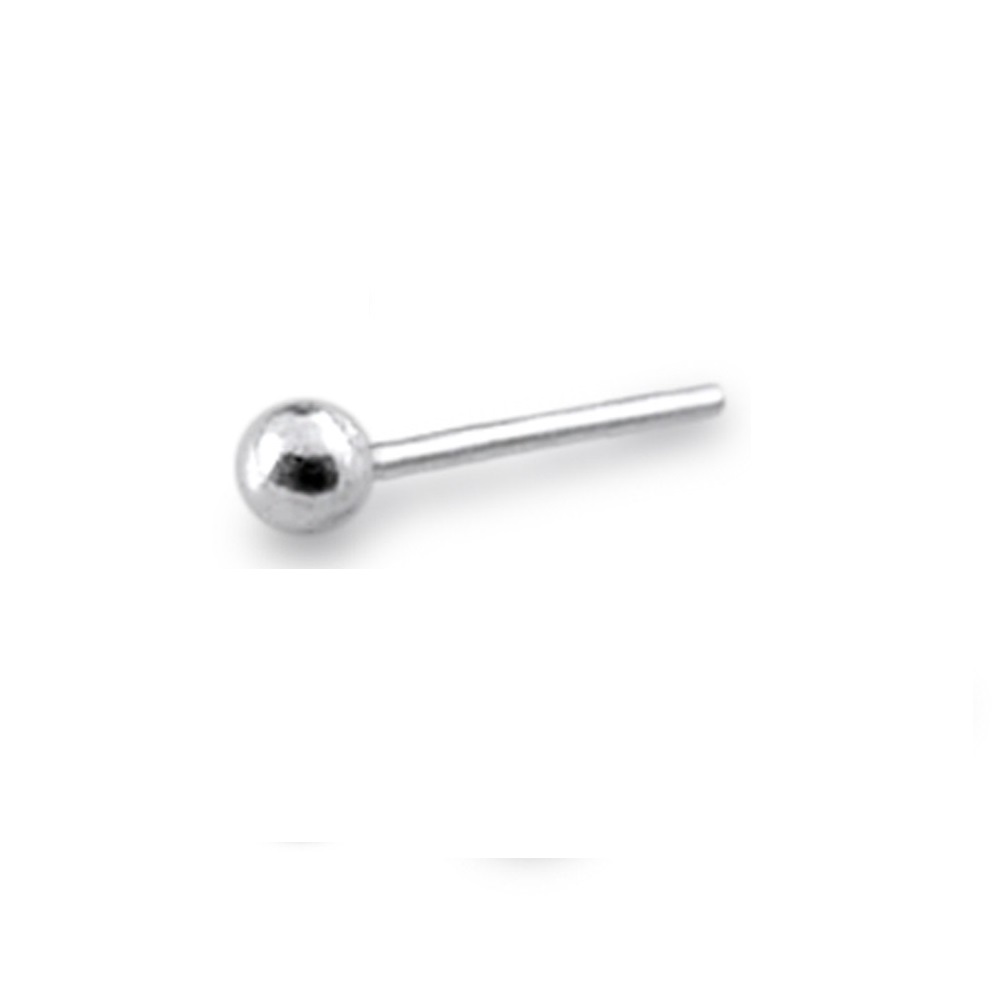 Silver Ball 925 Sterling Silver Nose Studs/Pins L Bar