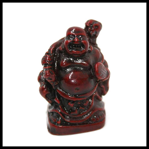 Red Standing Laughing Buddha - Mini