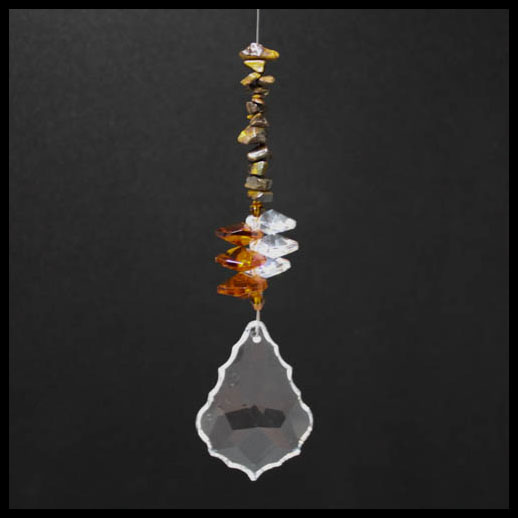 Star flake & Tigers Eye Crystal Suncatcher