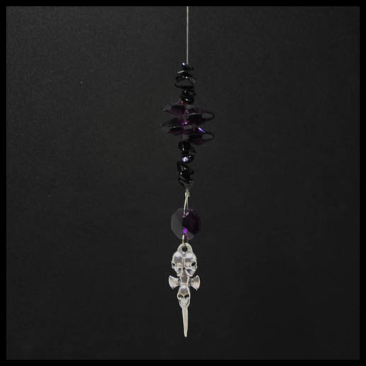 Pewter Skulls Gothic Style Suncatcher