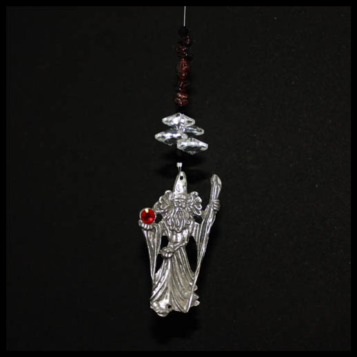 Pewter Wizard Crystal Suncatcher