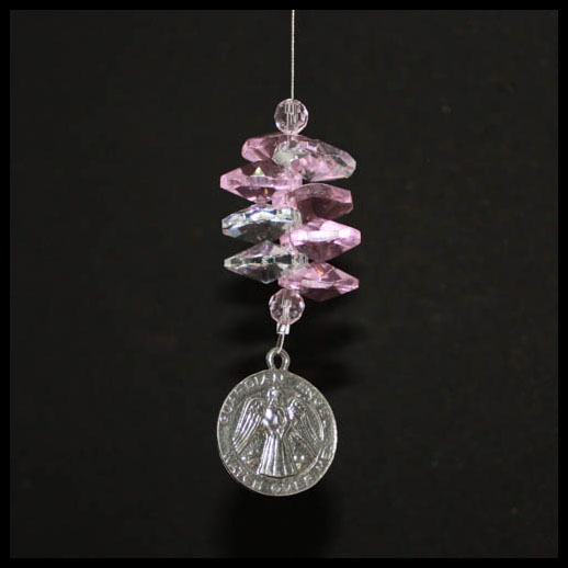 Pewter Guardian Angel Crystal Suncatcher