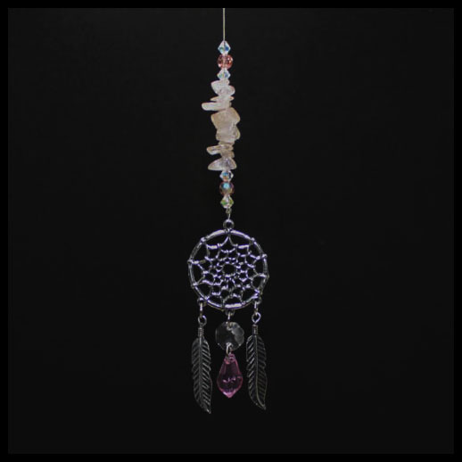 Rose Quartz Dream Catcher Suncatcher