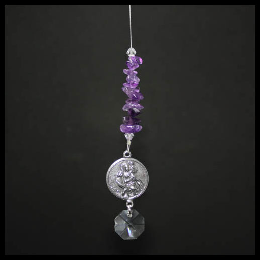 Amethyst Saint Christopher Suncatcher