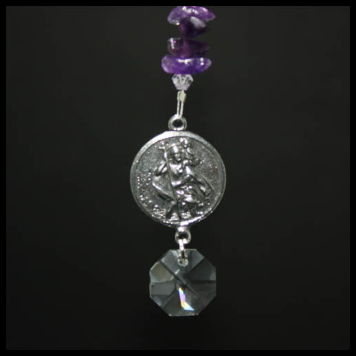 Amethyst Saint Christopher Suncatcher