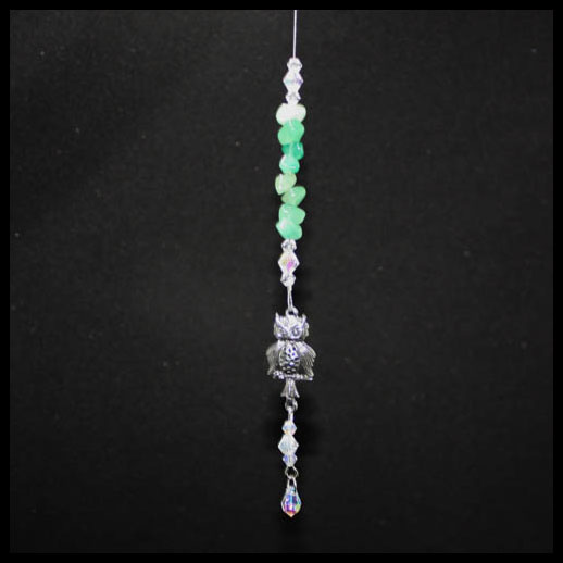 Aventurine Wise Owl Suncatcher