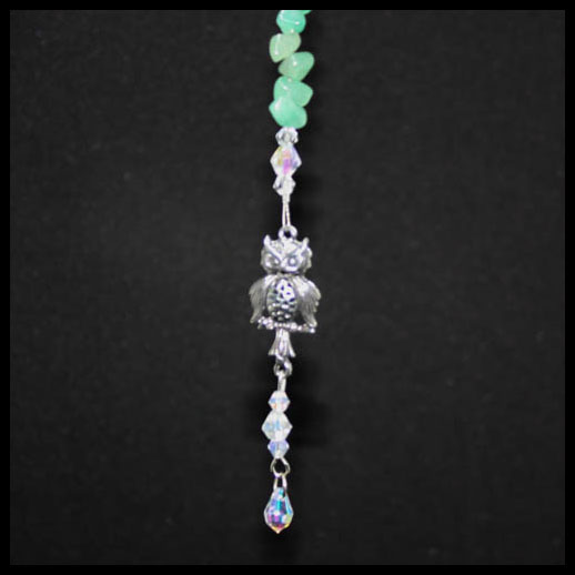 Aventurine Wise Owl Suncatcher