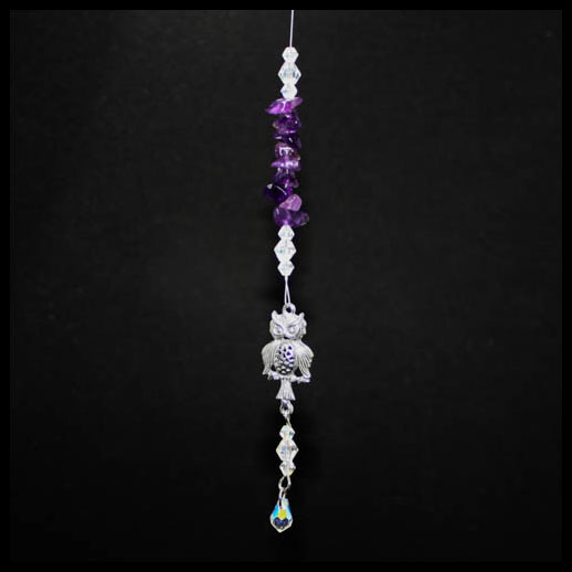 Amethyst Wise Owl Suncatcher