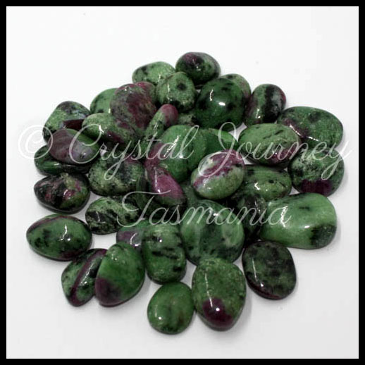 Ruby In Zoisite Crystal Tumbled Stone