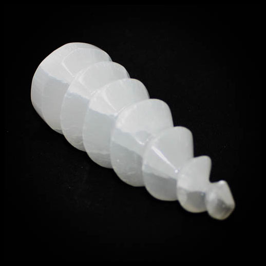 Selenite Carved Crystal Unicorn Horn 12cm