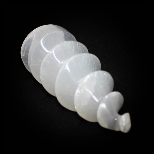 Selenite Carved Crystal Unicorn Horn 12cm