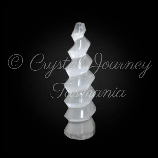 Selenite Carved Crystal Unicorn Horn 13cm