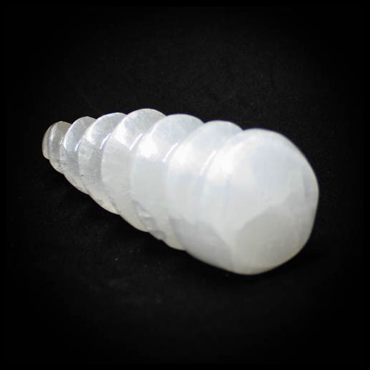 Selenite Carved Crystal Unicorn Horn 12cm