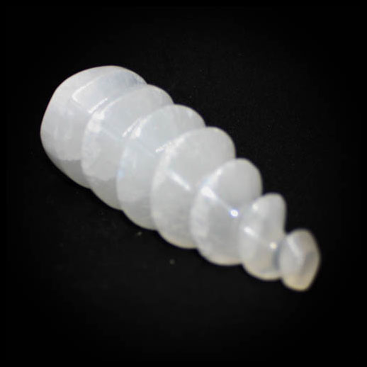 Selenite Carved Crystal Unicorn Horn 12cm