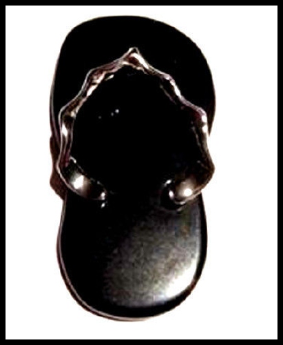 Black Onyx Crystal Thong Pendant