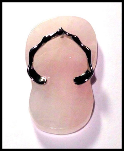 Rose Quartz Crystal Thong Pendant