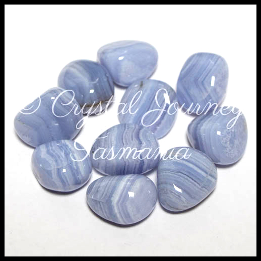 Blue Lace Agate Crystal Tumbled Stones