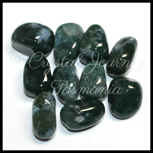Moss Agate Crystal Tumbled Stones