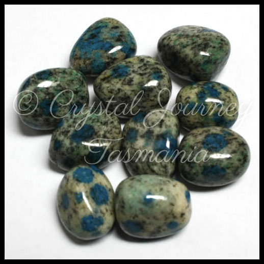 K2 Stone - Azurite In Granite Crystal Tumbled Stone