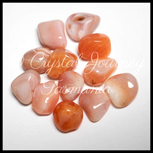 Apricot Lace Agate Crystal Tumbled Stones