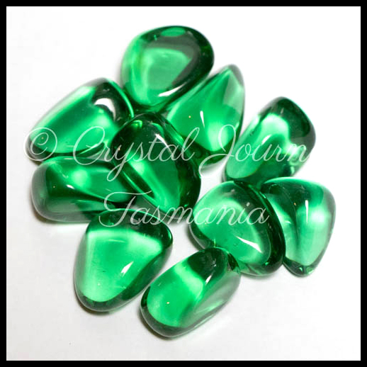 Green Obsidian Crystal Tumbled Stones