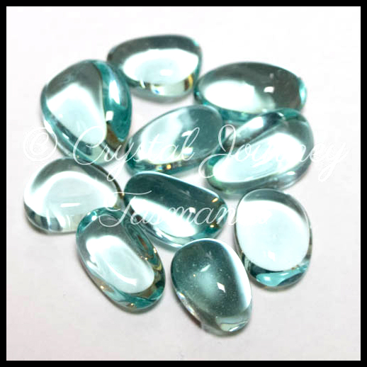 Blue-Green Obsidian Crystal Tumbled Stones