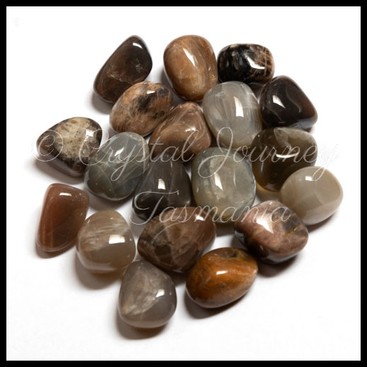 Black Moonstone Crystal Tumbled Stone