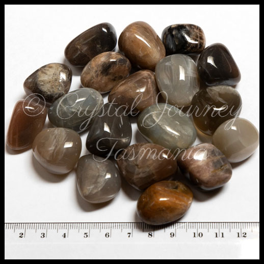 Black Moonstone Crystal Tumbled Stone