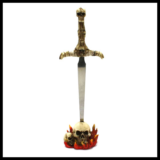 Skull Letter Opener On Stand