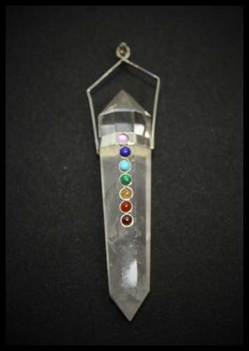 Clear Quartz Vogel Style Chakra Pendant